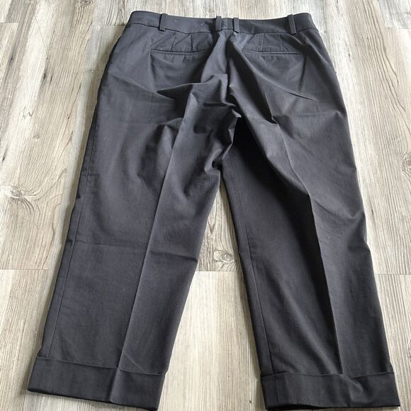 Ann Taylor Black Cotton Blend Dress Pants Ankle Length Cuffed Bottom Size 6P - Picture 7 of 8
